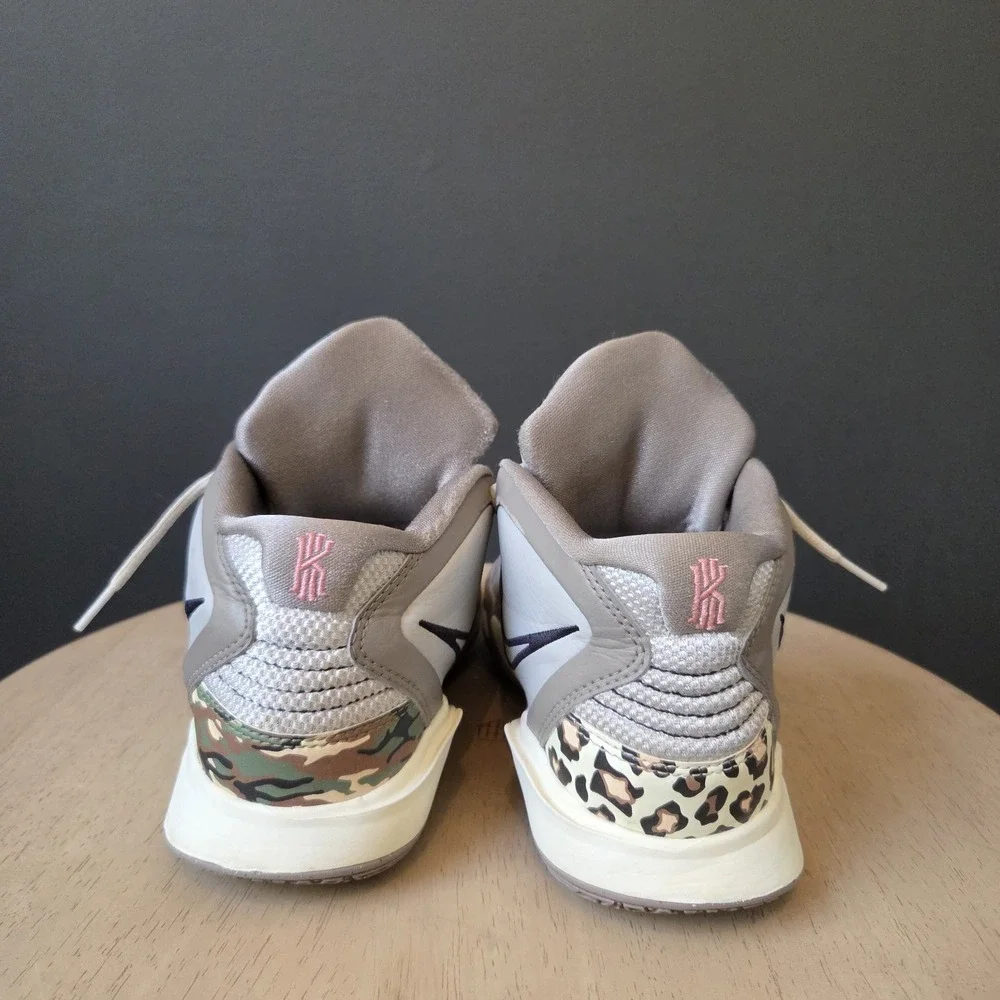 Nike Kyrie Infinity Leopard Camo Gray Shoe SZ 7Y DD0334-006 Pink Gray School Fit